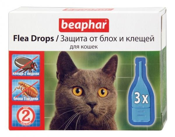Капли Beaphar для кошек от блох и клещей